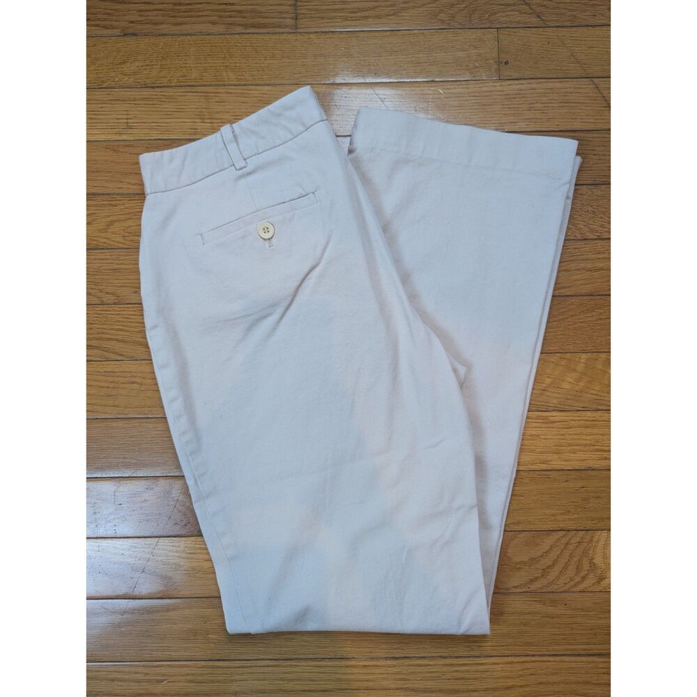 Talbots Heritage Flat Front Trousers Beige Pants Women's Size 8